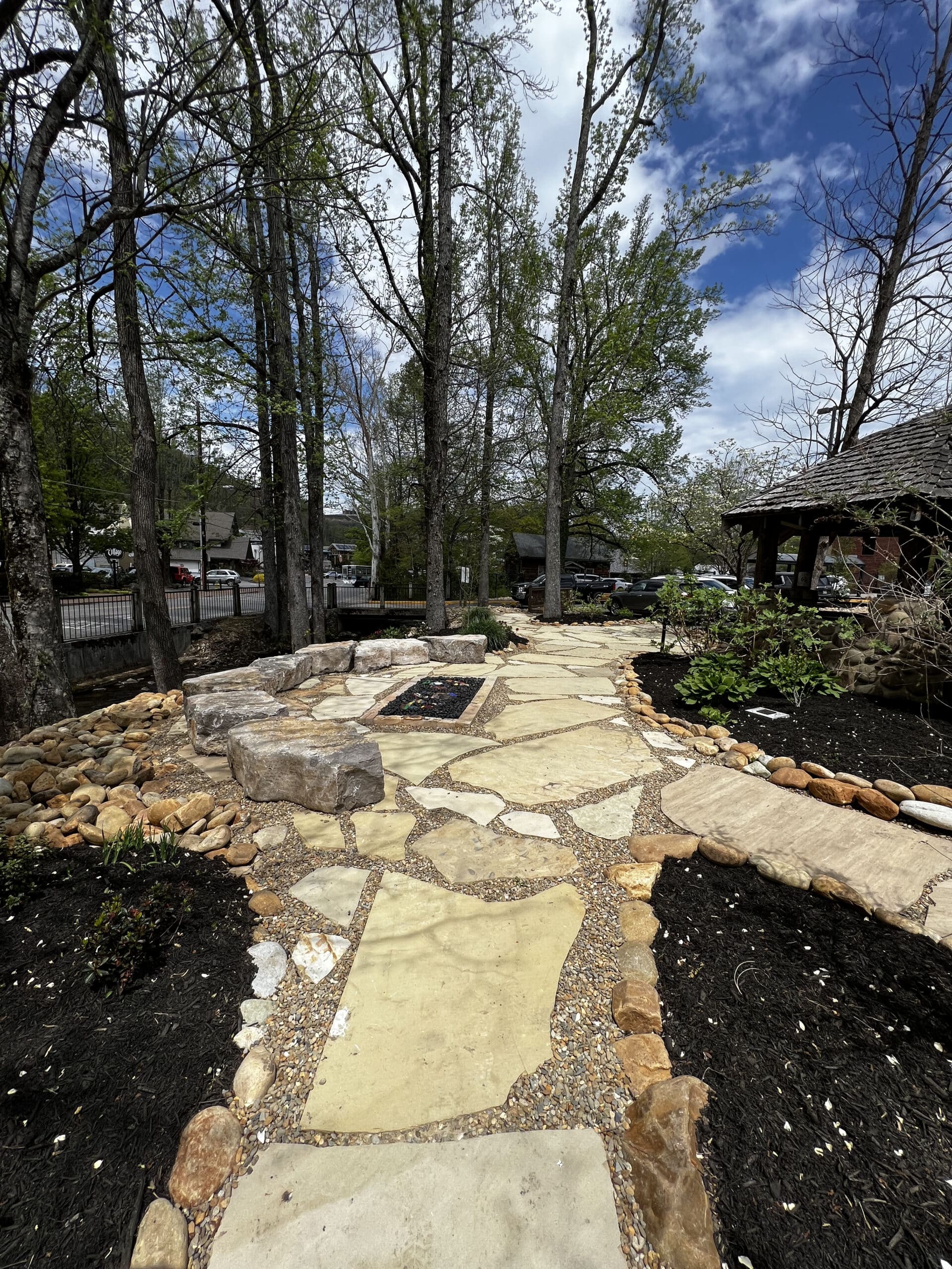 Paver and stone walkway finished large paver walkway 4 Appalachian Landscaping
